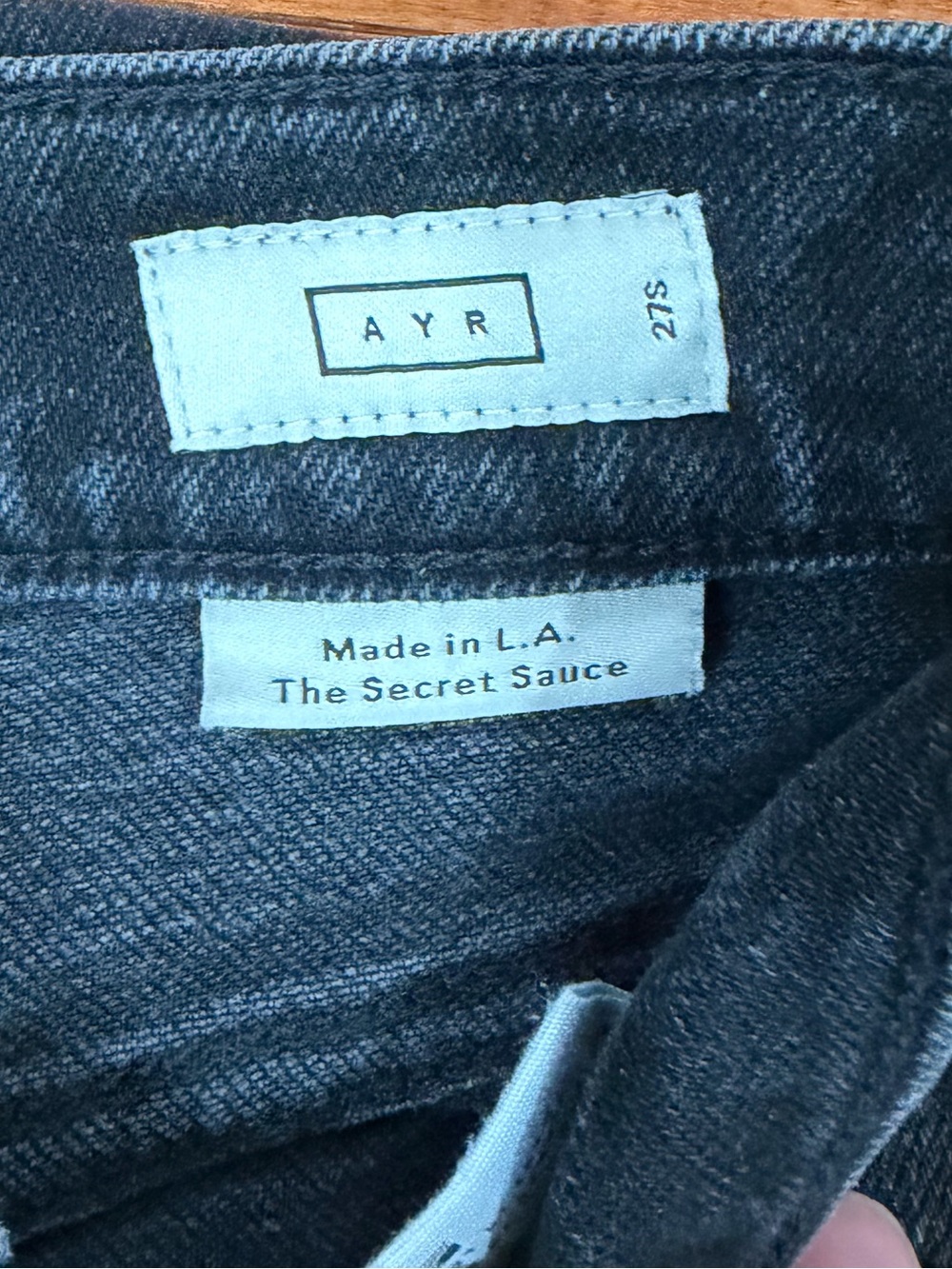 AYR Black Date Night Wash High Rise Wide Leg The Secret Sauce Jeans Sz. 27S - Picture 6 of 6